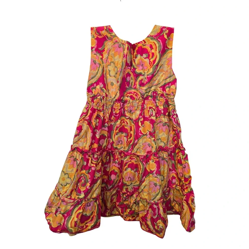 The Childrens Place Girls Pink Floral Paisley Tiered Cotton Dress 18-24‎ Months - Picture 2 of 5